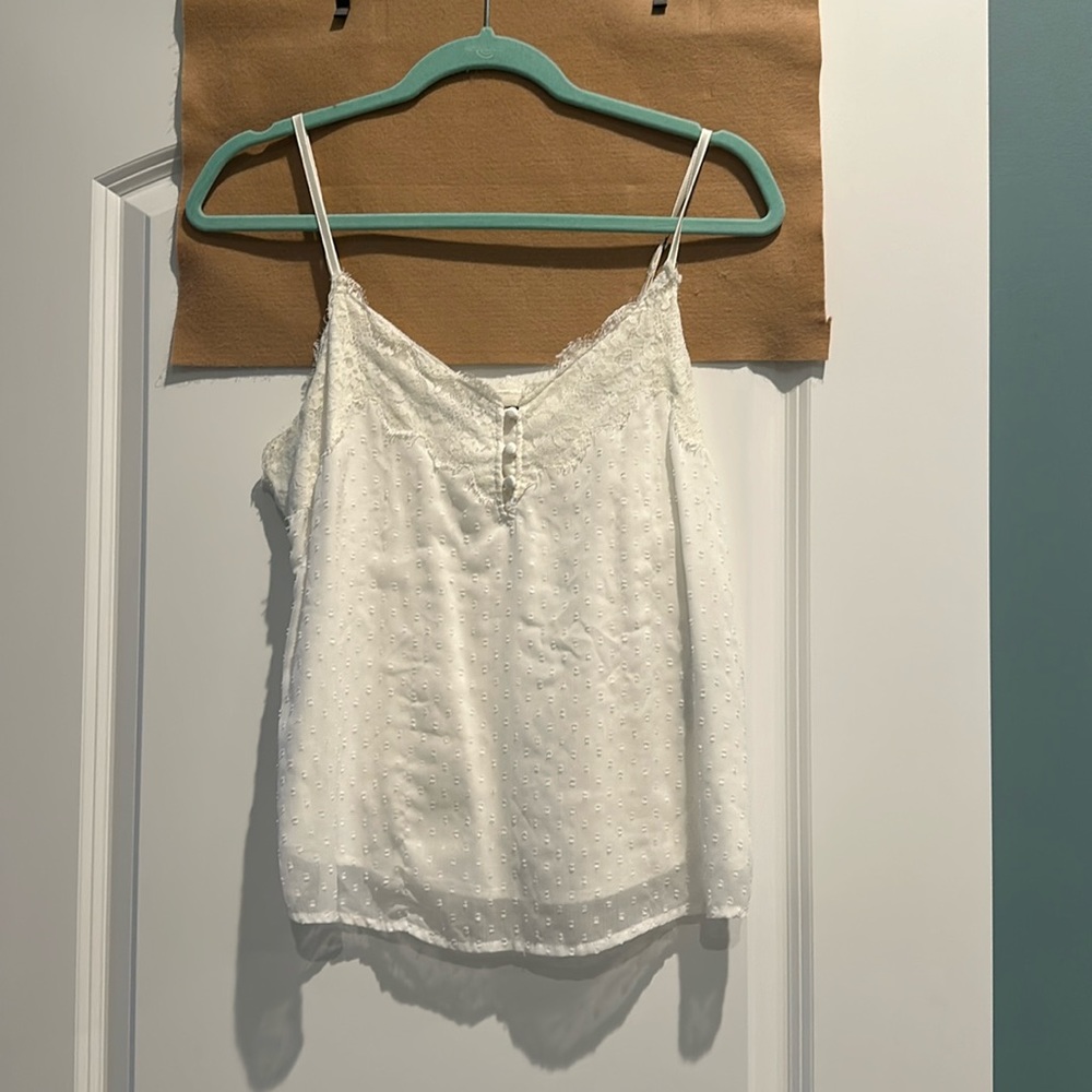 Abercrombie & Fitch Swiss dot, lace trimmed cami - Medium